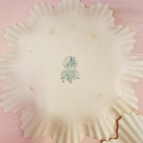 Porcelain 2pc Set Leaf or China Star Plate, Candy Dish, Nut, Vintage, 1955-65 - Picture 6 of 8